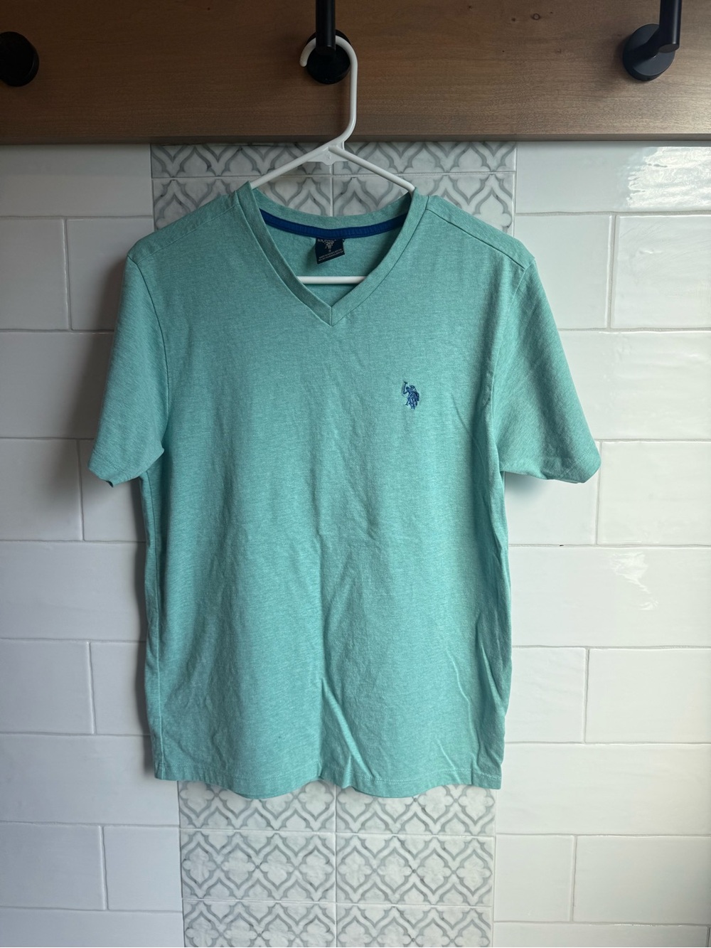 U.S. Polo Assn. Men's V-Neck Short Sleeve Shirt - Seafoam